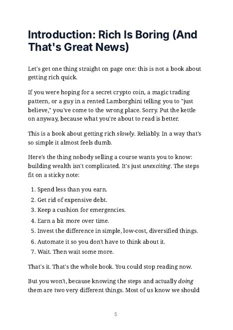 A page from the Introduction of Rich, Made Simple